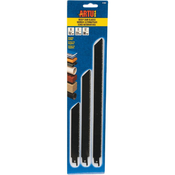 01800 ARTU 3-Piece Grit Edge Reciprocating Saw Blade Set