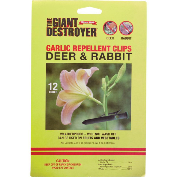 700 The Giant Destroyer All Natural Garlic Deer & Rabbit Repellent Clips (12-Pack)