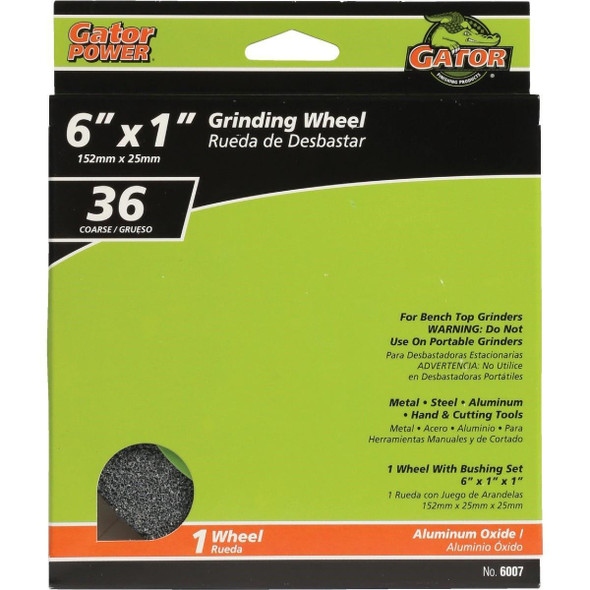 6007GA Gator Blade 6 In. 1 In. Adjustable - 1", 3/4", 5/8", 1/2" Bench Grinding Wheel