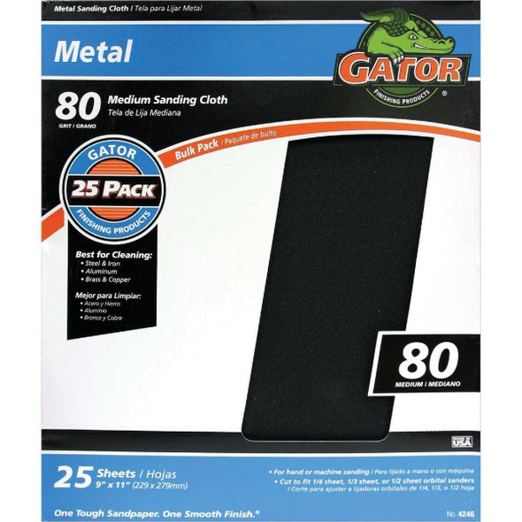 4246 Gator 9 In. W x 11 In. L 80 Grit Emery Cloth (25-pack)