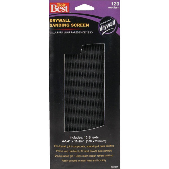 3323004 120 Grit 4-1/4 In. x 11-1/4 In. Drywall Sanding Screen (10-Pack)