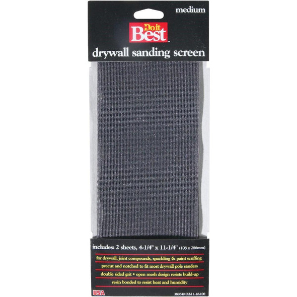 380040 100 Grit 4-1/4 In. x 11-1/4 In. Drywall Sanding Screen (2-Pack)