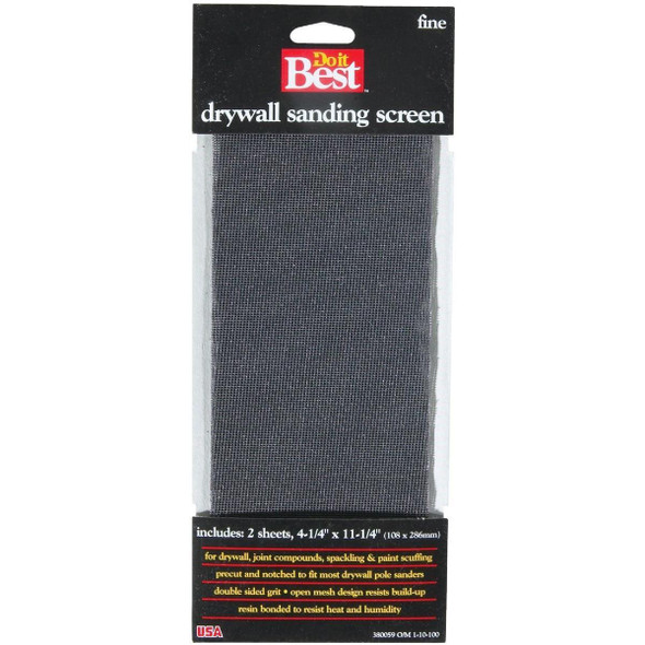 380059GA 180 Grit 4-1/4 In. x 11-1/4 In. Drywall Sanding Screen (2-Pack)