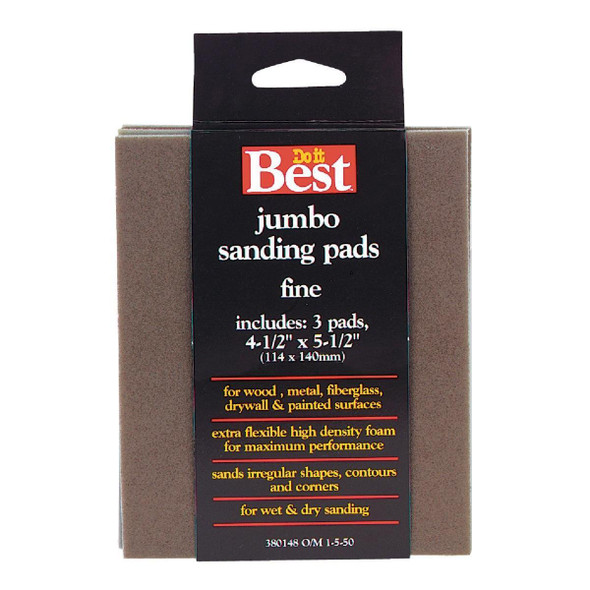 380148GA Flex 4-1/2 In. x 5-1/2 In. x 1 In. 180 Grit Fine Sanding Sponge (3-Pack)