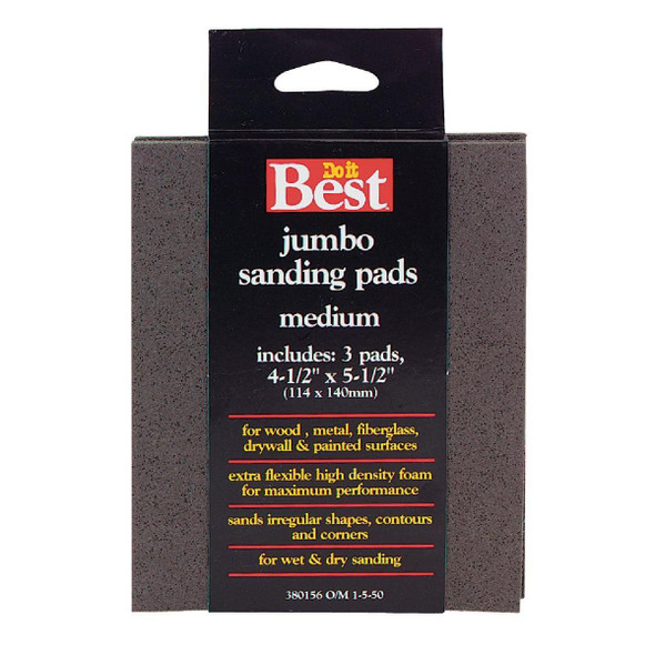 380156GA Flex 4-1/2 In. x 5-1/2 In. x 1/5 In. 120 Grit Medium Sanding Sponge (3-Pack)