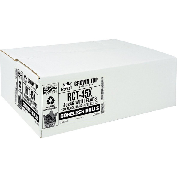 RL-4047XH Aluf Plastics 45 Gal. Black Low Density Can Liner (100-Count)