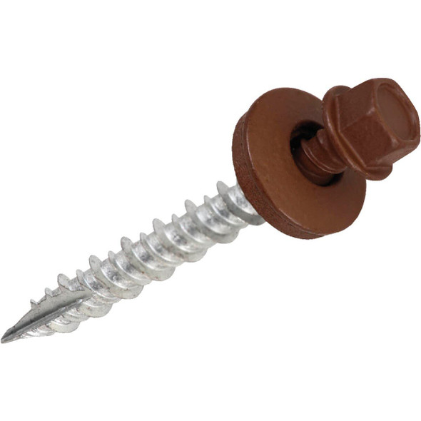 SW-MW15BN250 Acorn International 1-1/2 In. Washered Brown Metal To Wood Screw (250 Ct.)