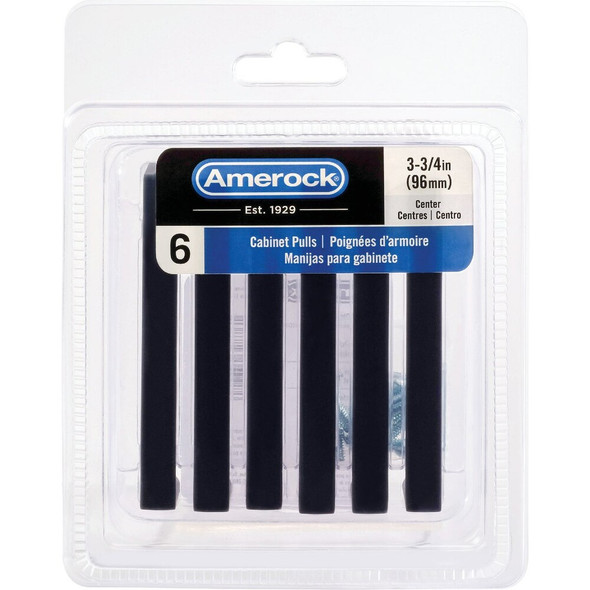 Amerock Metro 3.75 In. Matte Black Cabinet Pull (6-Pack) 6PK37290MB 252519