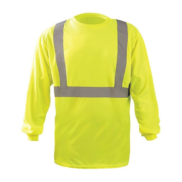 Unisex Long Sleeve T-Shirt, Polyester, Pullover, Yellow, 5XL