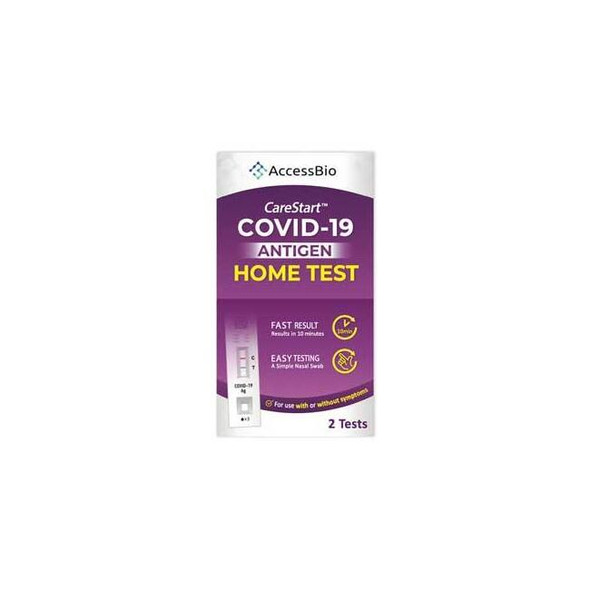 AccessBio CareStart OTC Covid-19 Antigen Test Kits,2/pk