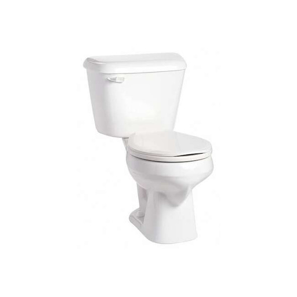 Tank Toilet, 1.28 gpf, Gravity Fed Single Flush, Floor Mount, Round, White