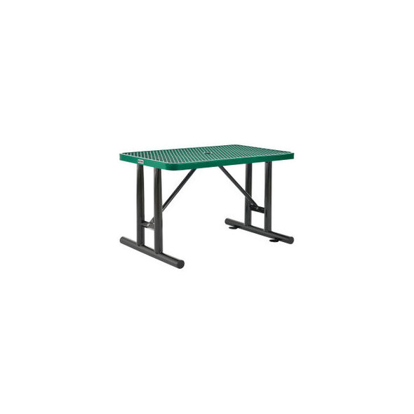 Global Industrial 4' Rectangular Steel Outdoor Table Expanded Metal Green