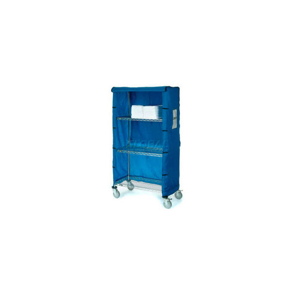 Nexel Chrome Wire Linen Cart with Nylon Cover 4 Shelves 72""L x 24""W x 80""H