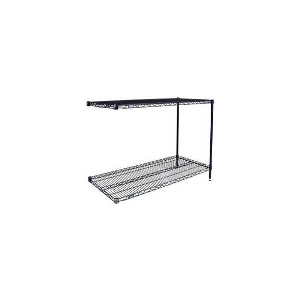 Nexel 2 Shelf Nexelon Blue Wire Shelving Unit Add On 72""W x 24""D x 34""H