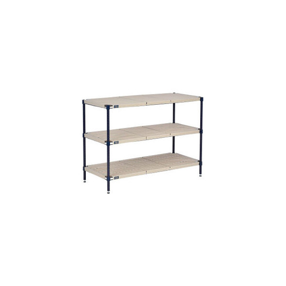 Nexel Nexelite 3 Shelf Vented Plastic Mat Shelving Unit Starter 72""W x 24""D x