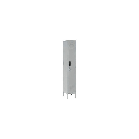 Global Industrial 1-Tier 1 Door Digital Locker 12""Wx12""Dx78""H Gray Unassemble