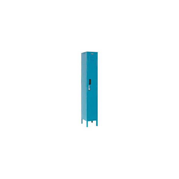 Global Industrial 1-Tier 1 Door Digital Locker 12""Wx15""Dx66""H Blue Unassemble