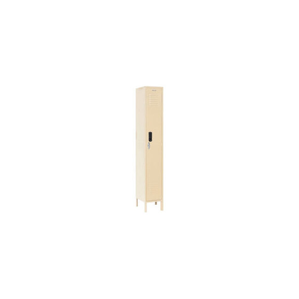 Global Industrial 1-Tier 1 Door Digital Locker 12""Wx15""Dx78""H Tan Unassembled