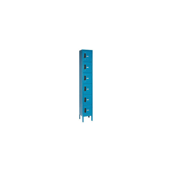 Global Industrial 6-Tier 6 Door Digital Locker 12""Wx12""Dx78""H Blue Unassemble