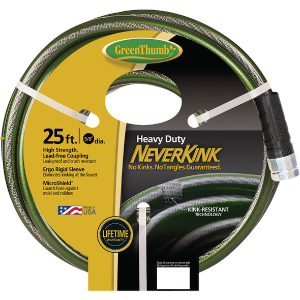 Green Thumb NeverKink 5/8 In. x 25 Ft. Heavy Duty Garden Hose 8614GT-25