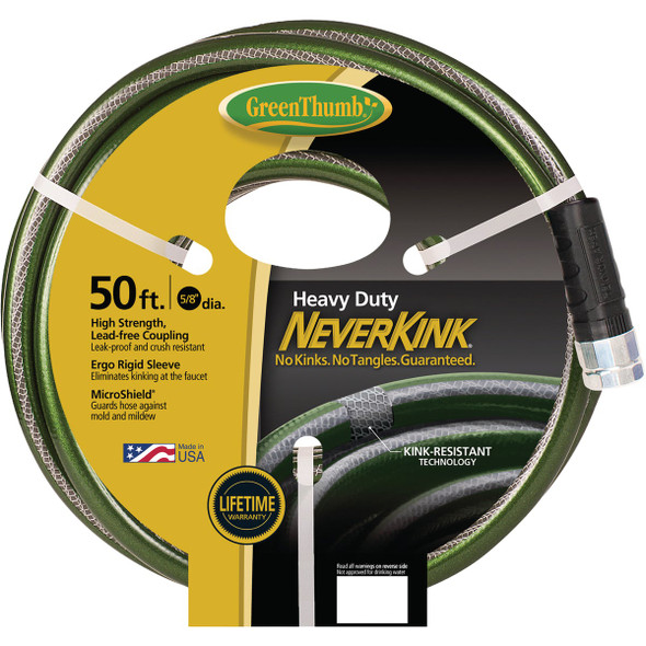 Green Thumb NeverKink 5/8 In. x 50 Ft. Heavy Duty Garden Hose 8614GT-50