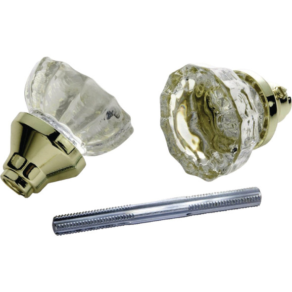 First Watch Glass Door Knob Set with Spindle 1140