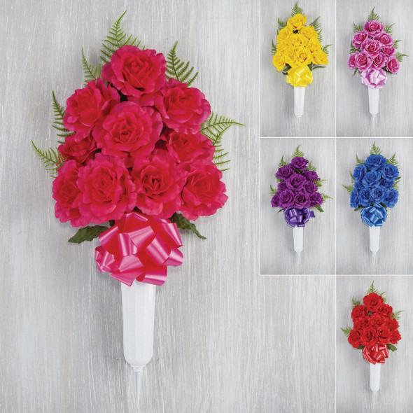 Gerson 25 In. Open Rose Memorial Vase Display CVP0030 Pack of 12