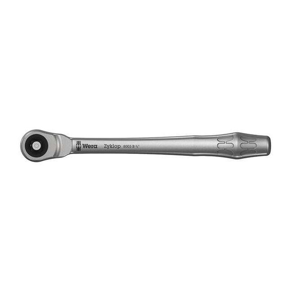 3/8" Drive 76 Geared Teeth Pear Head Style Hand Ratchet, 8-3/4" L, Satin Finish