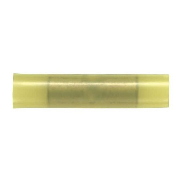 Butt Splice Wire Connector, 10 AWG Max, Yellow, Nylon Insulation, 600 V, 50 PK