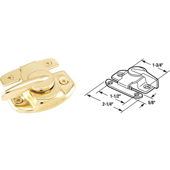 Defender Security Double Hung Brass Sash Lock U 9924