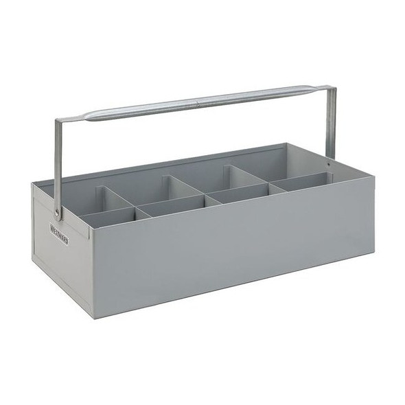 WESTWARD Nipple Caddy, Steel, Gray, 20 in W x 10 in D x 5 in H, 8 Compartments