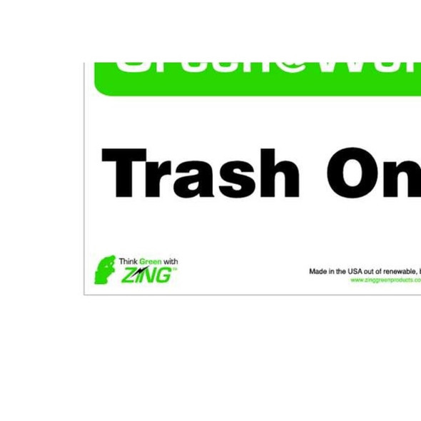 Green at Work, Trash Only, 10 in W x 7 in H, Horizontal Rectangle, Plastic  1068S