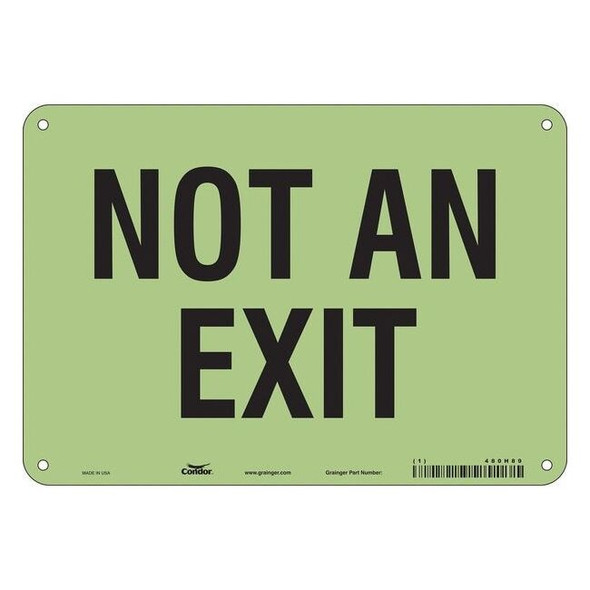 Condor Exit Sign, Plastic, 10" W, 7" H, Not An Exit, White 480H89