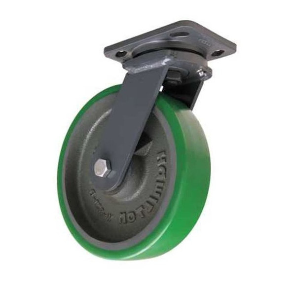 Hamilton Plate Caster, Swivel, Polypropyln, 8 in, 1500 lb S-WH-8DB-4SL-FB