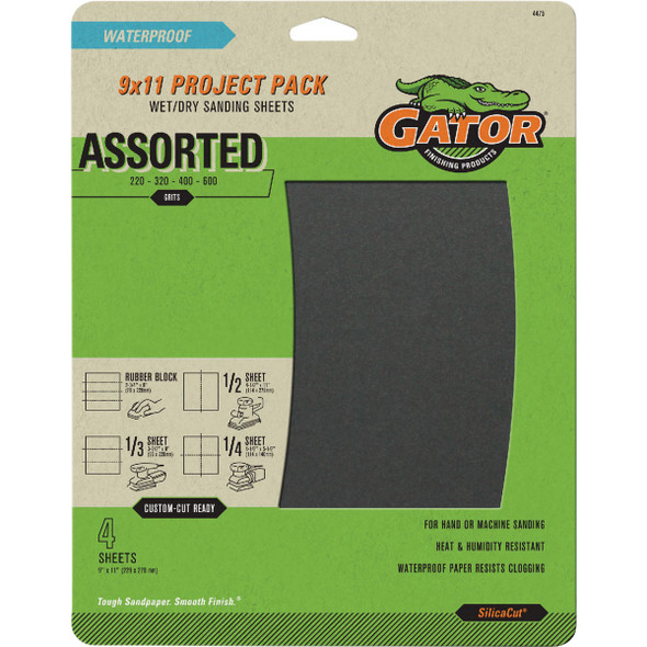 GatorGrit 9 In. x 11 In. Sandpaper Assortment (4-Pack) 4475