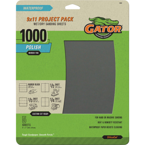 Gator 5pk 9x11 1kg Sandpaper 4046
