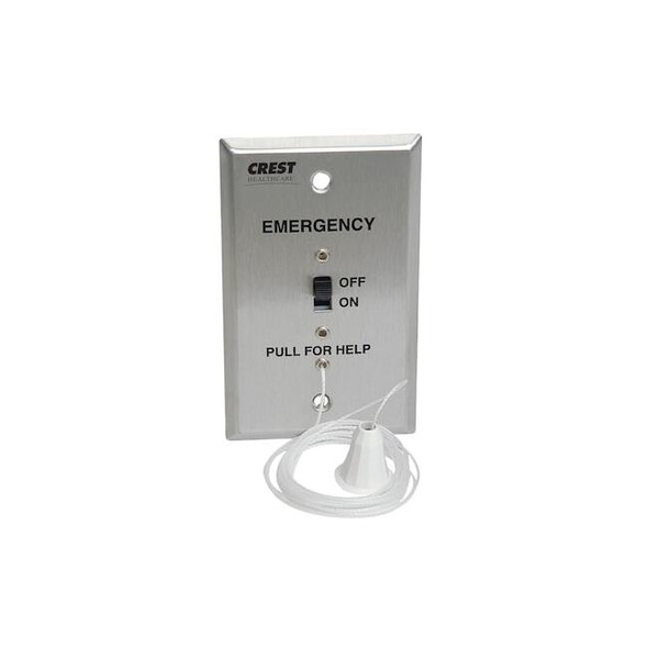 Crest Healthcare Pullcord Station,Single Status,1-Gang E-114-1C