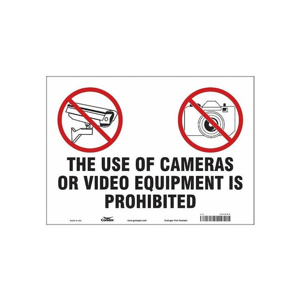 Security Sign, 10 in H, 14 in W, Vinyl, Horizontal Rectangle, English, 453N50