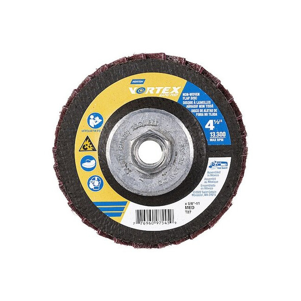 Norton Abrasives Flap Disc,Aluminum Oxide,4 1/2" dia 77696097545 Pack of 10