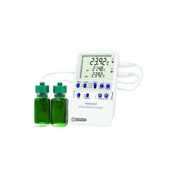 Digital Data Logging Thermometer, Excursion-Trac with (2) Bottle Probe Style