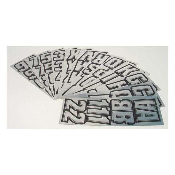 Hardline Products LetterandNumberLabelSet,2inH,1-1/2inW GCHBLK500