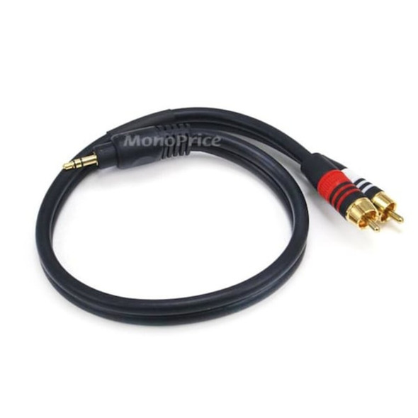 Monoprice A-V Cable, 3.5mm(M)-2 RCA(M),1.5ft 5596