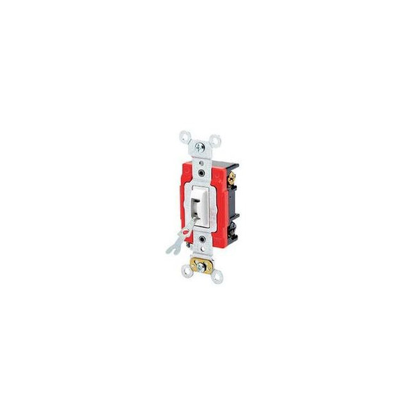 Leviton Wall Switch, 2 hp, Locking, 20 A, White 1223-2WL
