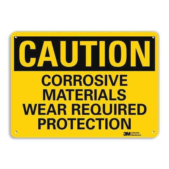 Caution Sign, 10 in Height, 14 in Width, Aluminum, Horizontal Rectangle, English