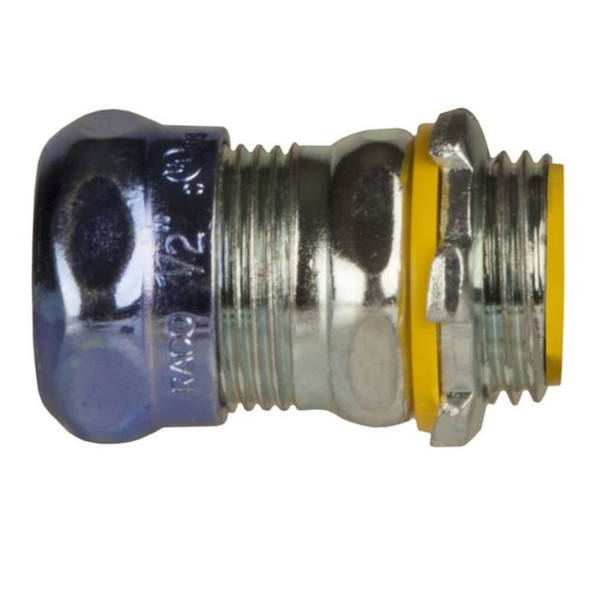 EMT Grounding Connector, 2 in, Compression, Steel, Plain, Black; Gray  2918RT