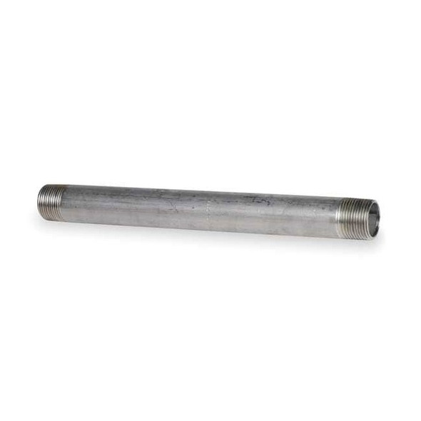 1/8" MNPT x 9" TBE Stainless Steel Pipe Nipple Sch 40, Thread Type: NPT