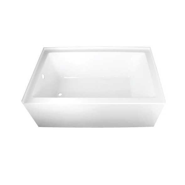 VTAP603622L 60" Acrylic Alcove Tub,w/, 60" L, 36" W, White, Acrylic, Left