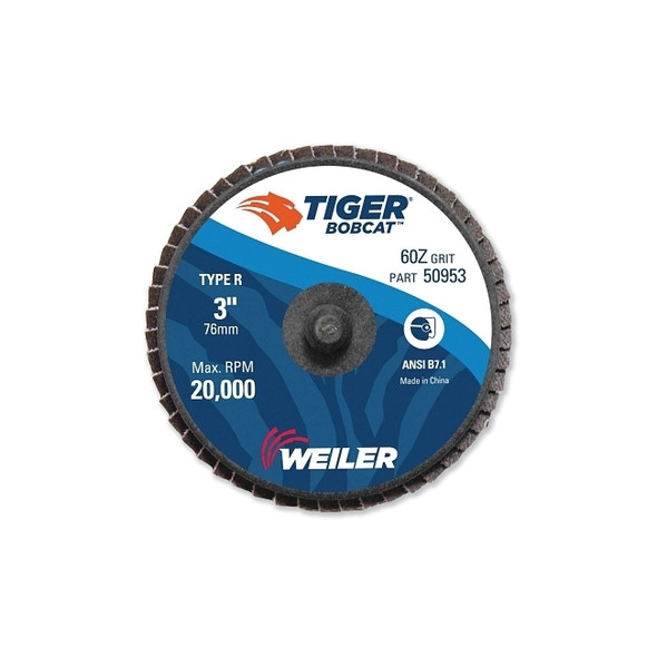 3" Bobcat Mini Abrasive Flap Disc, Conical (Ty29), Type R Mount, 60Z