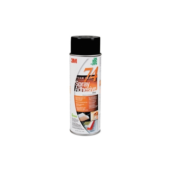 FoamFast Spray Adhesive, 74, 24 fl oz, Aerosol Can, Orange