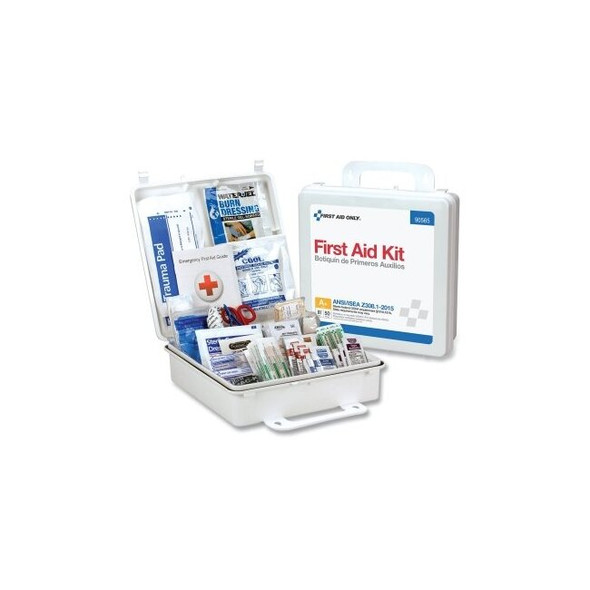 50 Person Bulk Plastic First Aid Kit, Weatherproof, Wall Mount, Carry Handle